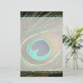 Elegant Peacock Feather Briefpapier (Staand voorkant)