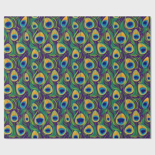 Elegant Peacock Feather Cadeaupapier (Vlak)