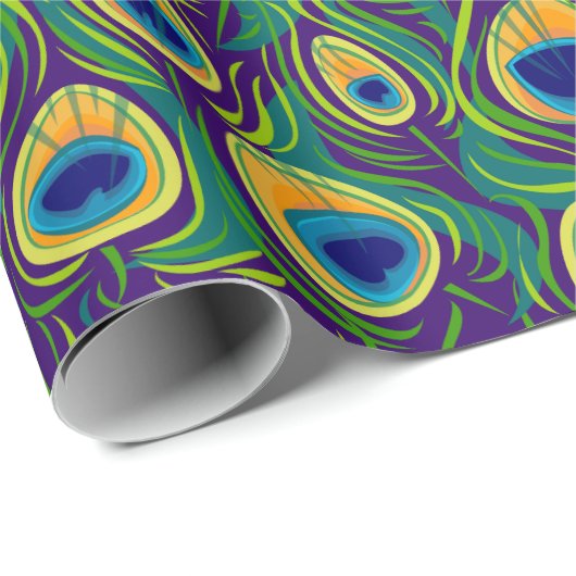 Elegant Peacock Feather Cadeaupapier (Rol Hoek)