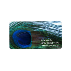 Elegant Peacock Feather Etiket