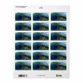 Elegant Peacock Feather Etiket (Full Sheet)