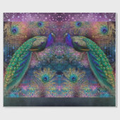 Elegant Peacock Feather Glitter Moody Decoupage Wr Cadeaupapier (Vlak)