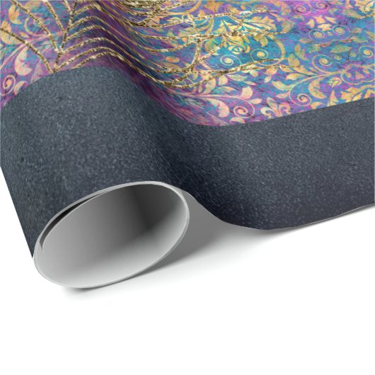 Elegant Peacock Feather Glitter Moody Decoupage Wr Cadeaupapier (Rol Hoek)