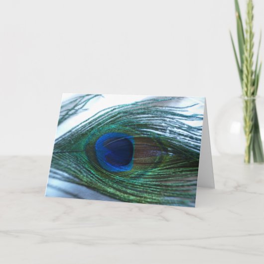 Elegant Peacock Feather Kaart (Voorkant)