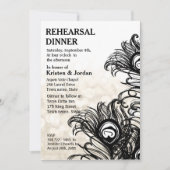 Elegant Peacock Feather repetitie diner Kaart (Voorkant)