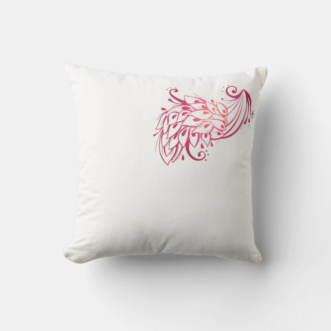 Elegant Peacock Feather Square Pillow | Luxurious  Kussen (Voorkant)