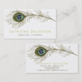 Elegant Peacock Feather Stylish Visitekaartje (Voorkant / Achterkant)