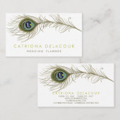 Elegant Peacock Feather Stylish Visitekaartje (Voorkant / Achterkant)