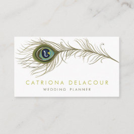 Elegant Peacock Feather Stylish Visitekaartje
