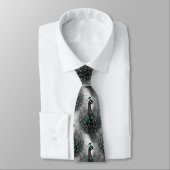 Elegant Peacock Feather Teal Eyes Pattern Stropdas (Gebonden)