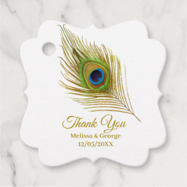 Elegant Peacock Feather Wedding Bedankt Bedankjes Labels