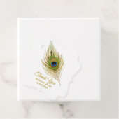 Elegant Peacock Feather Wedding Bedankt Bedankjes Labels (In situ)