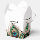 Elegant Peacock Feather Wedding Favor Box Bedankdoosjes (Geopend)