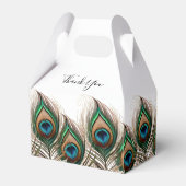 Elegant Peacock Feather Wedding Favor Box Bedankdoosjes (Achterkant)