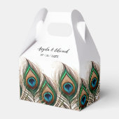 Elegant Peacock Feather Wedding Favor Box Bedankdoosjes (Voorkant Zijde)