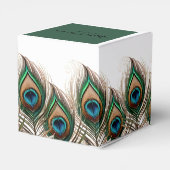 Elegant Peacock Feather Wedding Favor Box Bedankdoosjes (Achterkant)