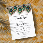 Elegant Peacock Feather Wedding Invitation Save The Date<br><div class="desc">Elegant Peacock Feather Wedding Invitation</div>