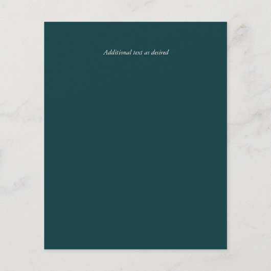 Elegant PEACOCK FEATHER Wedding Invite BUDGET (Achterkant)