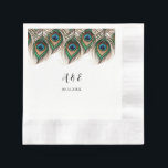 Elegant Peacock Feather Wedding Napkins Servet<br><div class="desc">Elegant Peacock Feather Wedding Paper Napkins</div>