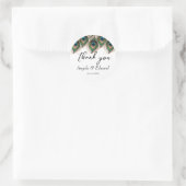 Elegant Peacock Feather Wedding Ronde Sticker (Tas)