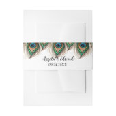 Elegant Peacock Feather Wedding Uitnodigingen Wikkel (Voorkant Voorbeeld)