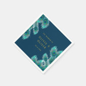 Elegant Peacock Feathers and Gold Wedding Servet (Hoek)