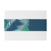 Elegant Peacock Feathers and Gold Wedding Uitnodigingen Wikkel (Achterkant Voorbeeld)