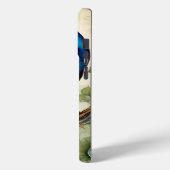 Elegant Peacock Feathers Art Nouveau Naam Case-Mate iPhone Case (Achterkant / Links)