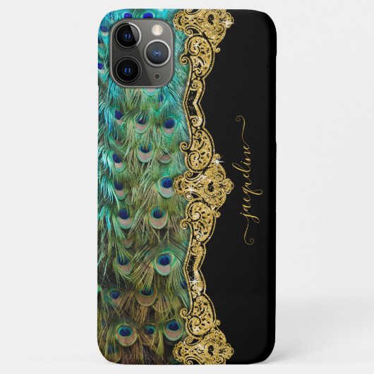  Elegant Peacock Feathers Baroque Rococo Case-Mate iPhone Case (Achterkant)