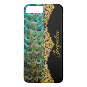 Elegant Peacock Feathers  Baroque Rococo iPhone 8/7 Plus Hoesje