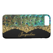 Elegant Peacock Feathers  Baroque Rococo Case-Mate iPhone Case (Achterkant (Horizontaal))