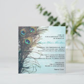 Elegant Peacock Feathers Birthday Party Invite Kaart (Staand voorkant)