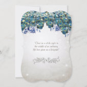 Elegant Peacock Feathers Blauwgroen Blue Green Tur Kaart (Achterkant)