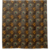 Elegant Peacock Feathers Blauwgroen Stijlvol Douchegordijn (Voorkant)