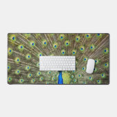 Elegant Peacock Feathers Bureaumat (Keyboard & Muis)