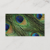 Elegant Peacock Feathers Faux Metallic Gold Visitekaartje (Achterkant)