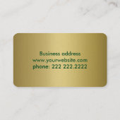 Elegant Peacock Feathers Golden Design Monogram Visitekaartje (Achterkant)