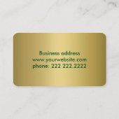 Elegant Peacock Feathers Golden Design Monogram Visitekaartje (Achterkant)