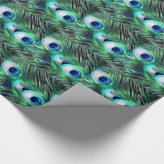 Elegant Peacock Feathers Pattern/House-of-Grosch Cadeaupapier (Hoek)