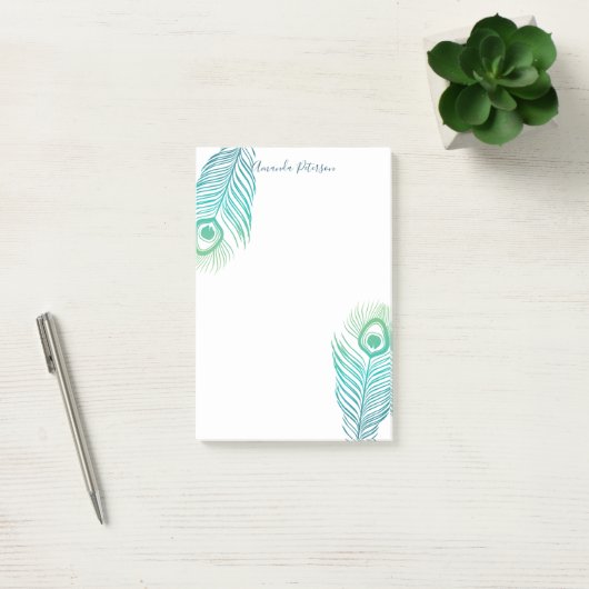 Elegant Peacock Feathers Post-it Notes (Kantoor)