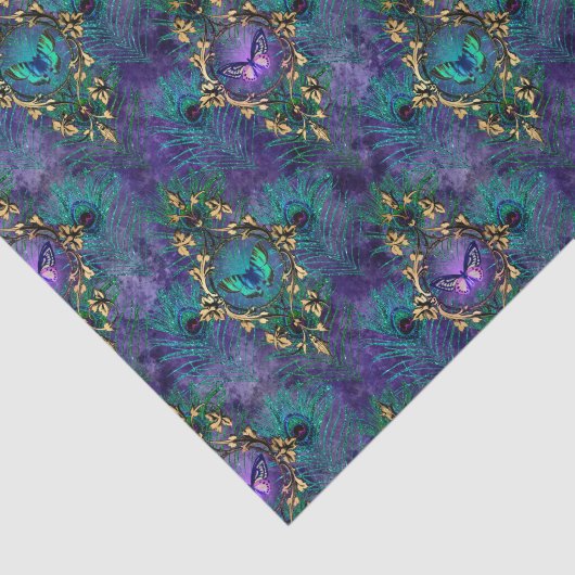 Elegant Peacock Feathers Tissuepapier (Detail)