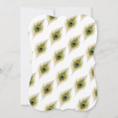 Elegant Peacock Feathers Wedding Kaart (Achterkant)