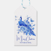 Elegant Peacock gepersonaliseerd kerstcadeau Label Cadeaulabel (Voorkant)