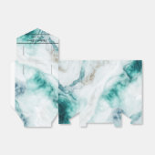 Elegant Peacock Green Marble Wedding Favor Box Bedankdoosjes (Uitgevouwen)