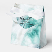 Elegant Peacock Green Marble Wedding Favor Box Bedankdoosjes (Voorkant Zijde)