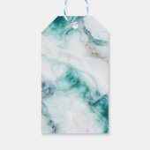 Elegant Peacock Green Marble Wedding Gift Labels Cadeaulabel (Achterkant)