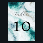 Elegant Peacock Green Marble Wedding Kaart<br><div class="desc">Elegant Peacock Green Marble Wedding Table Number</div>