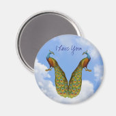 Elegant Peacock I love you Magnet (Voorkant / Achterkant)
