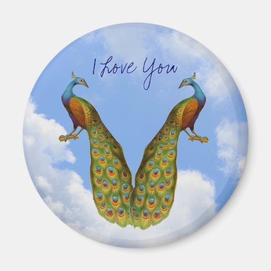 Elegant Peacock I love you Magnet (Voorkant)