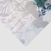 Elegant Peacock  Illustratie Ephemera Tissuepapier (Detail)